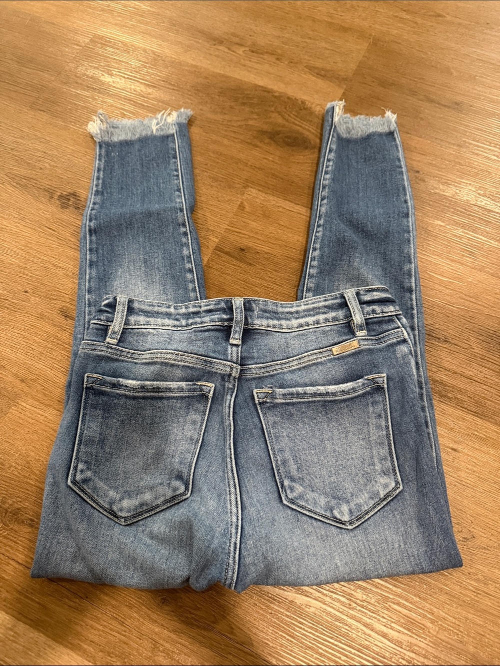 KanCan High-Rise Distressed Skinny Hem Blue Women’s Jeans